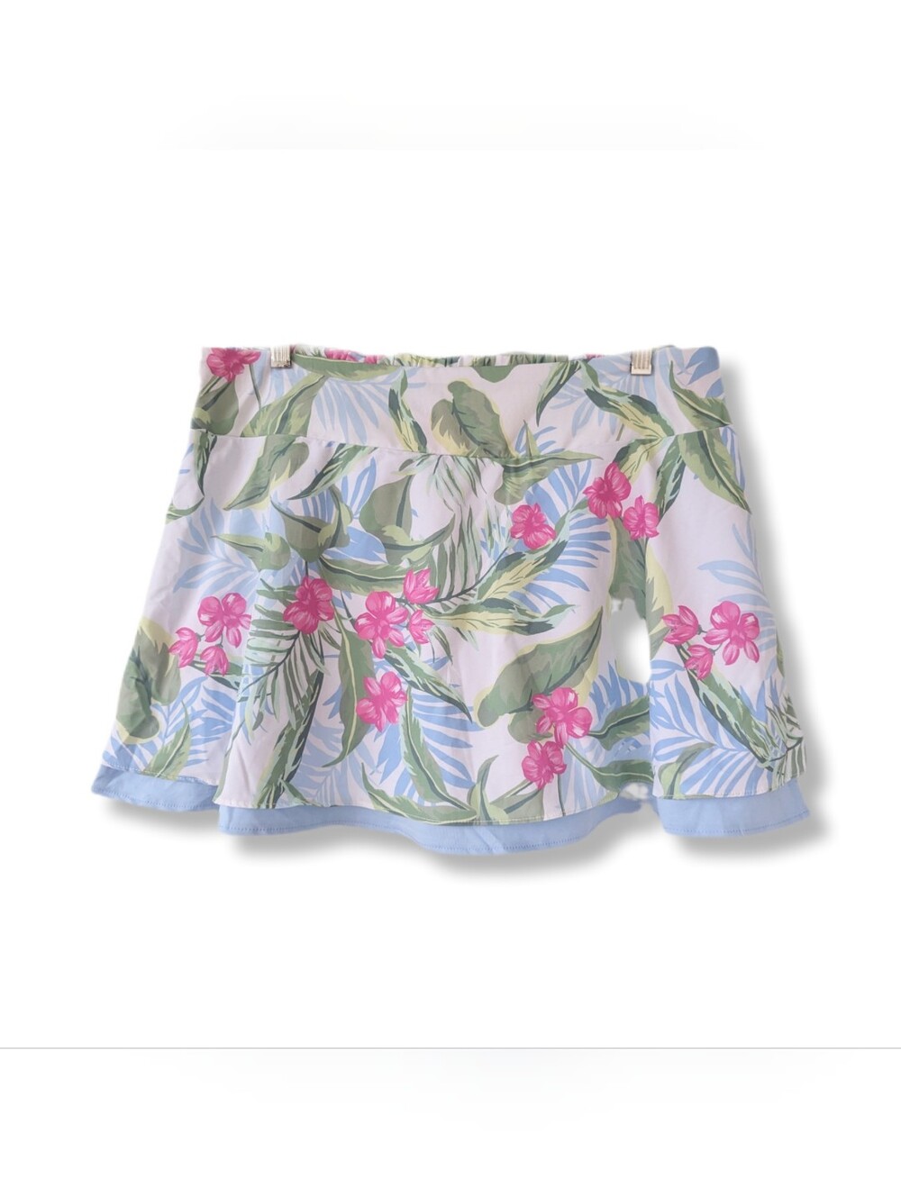 Tommy Bahama Women's Pink & Blue Floral Print Athletic Skort With Shorts